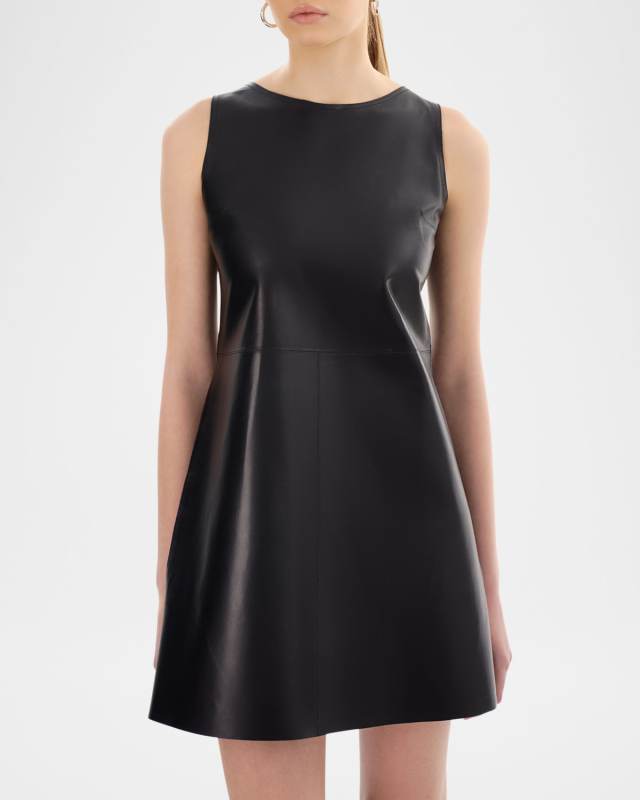 Lozana Reversible Metallic Leather Mini Dress